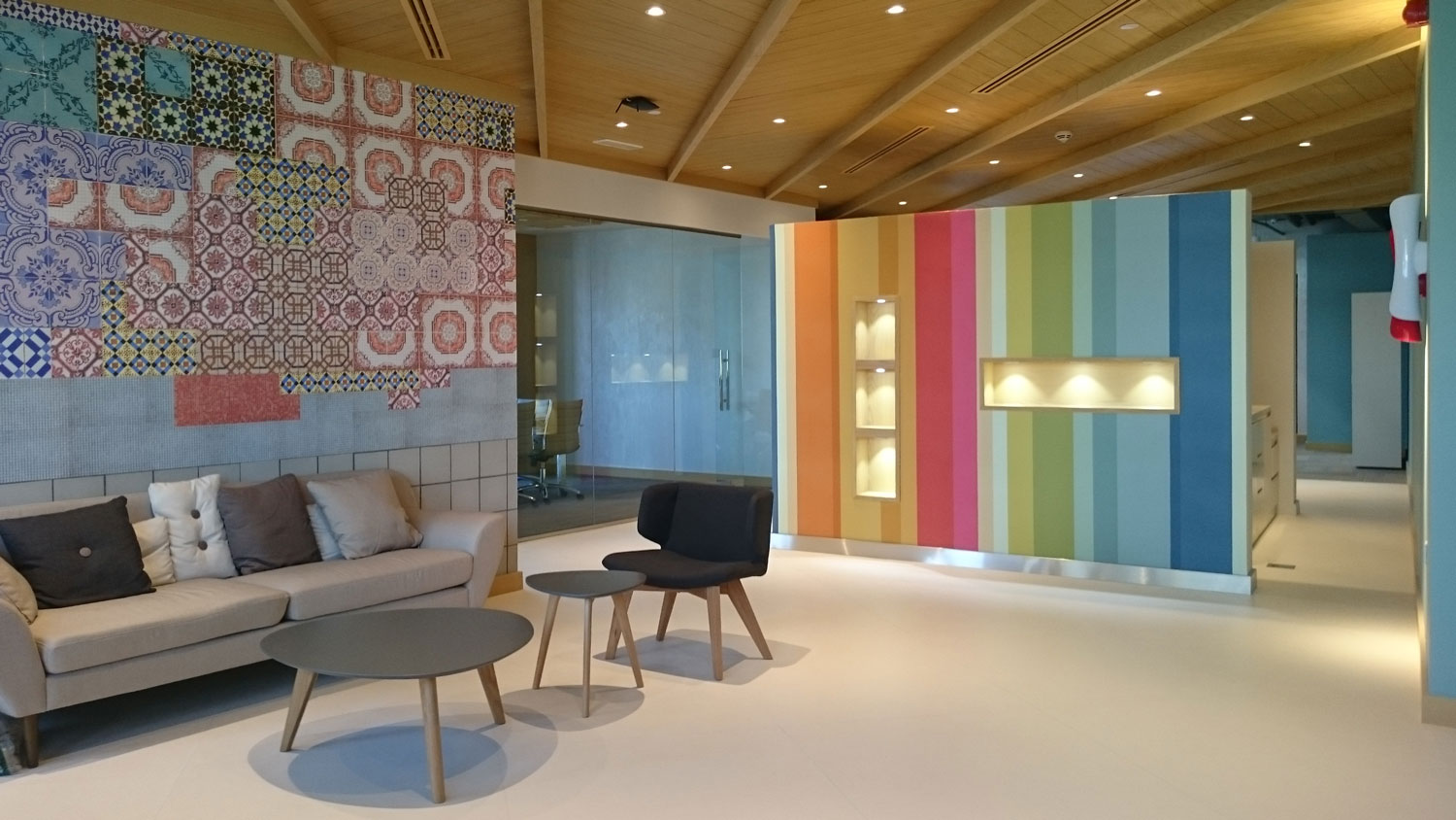 A colorful office design for a factory in Dubai