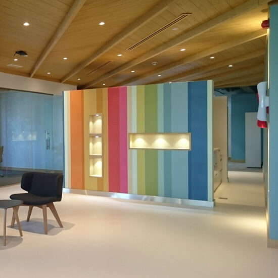 A colorful interior design for an office space in Dubai