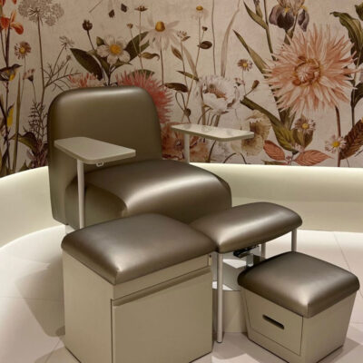 Custom made service chair in a beauty salon