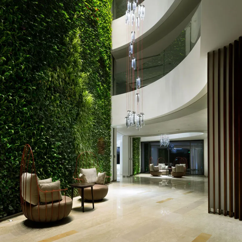 A hotel entrance lobby