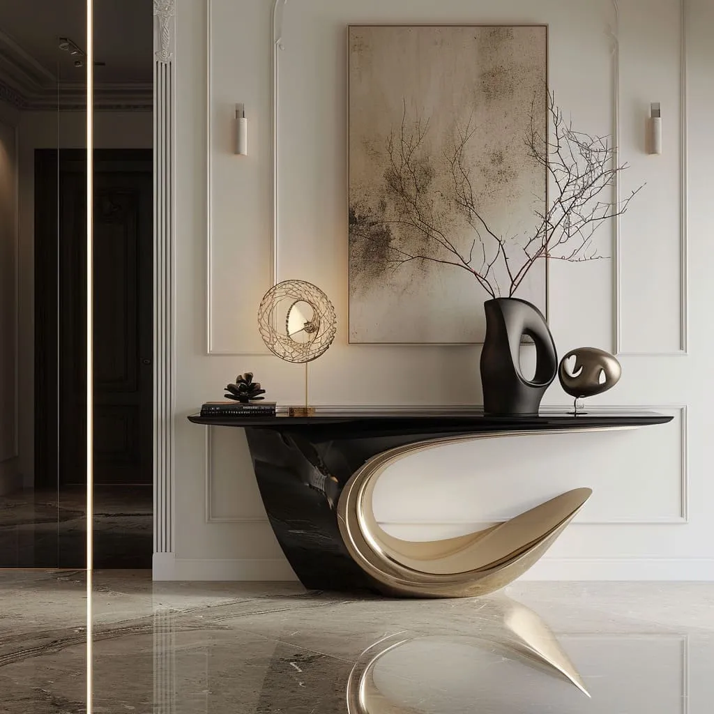 A luxury house interior design with an amazing console