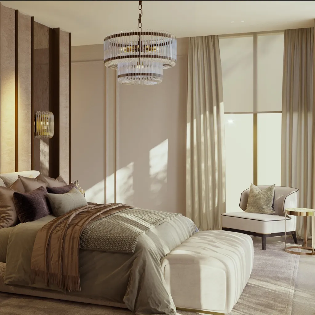 Classy Master Bedroom Interior Design in Beige color scheme
