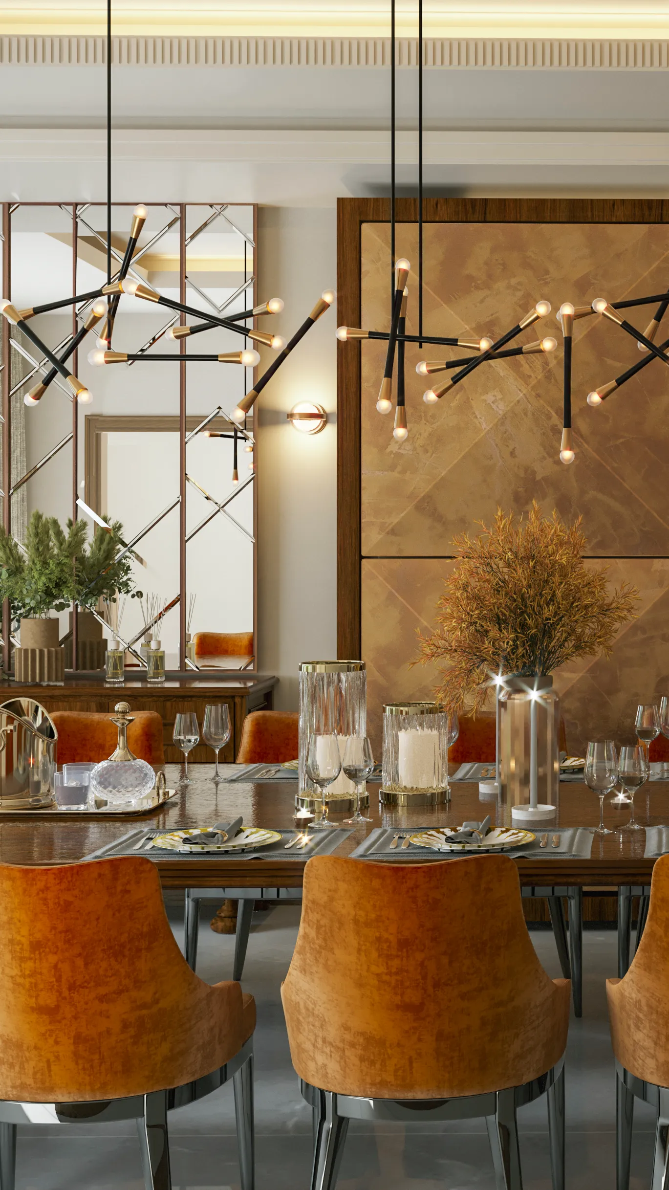 Luxury dining room design for a renovation project in Dubai
